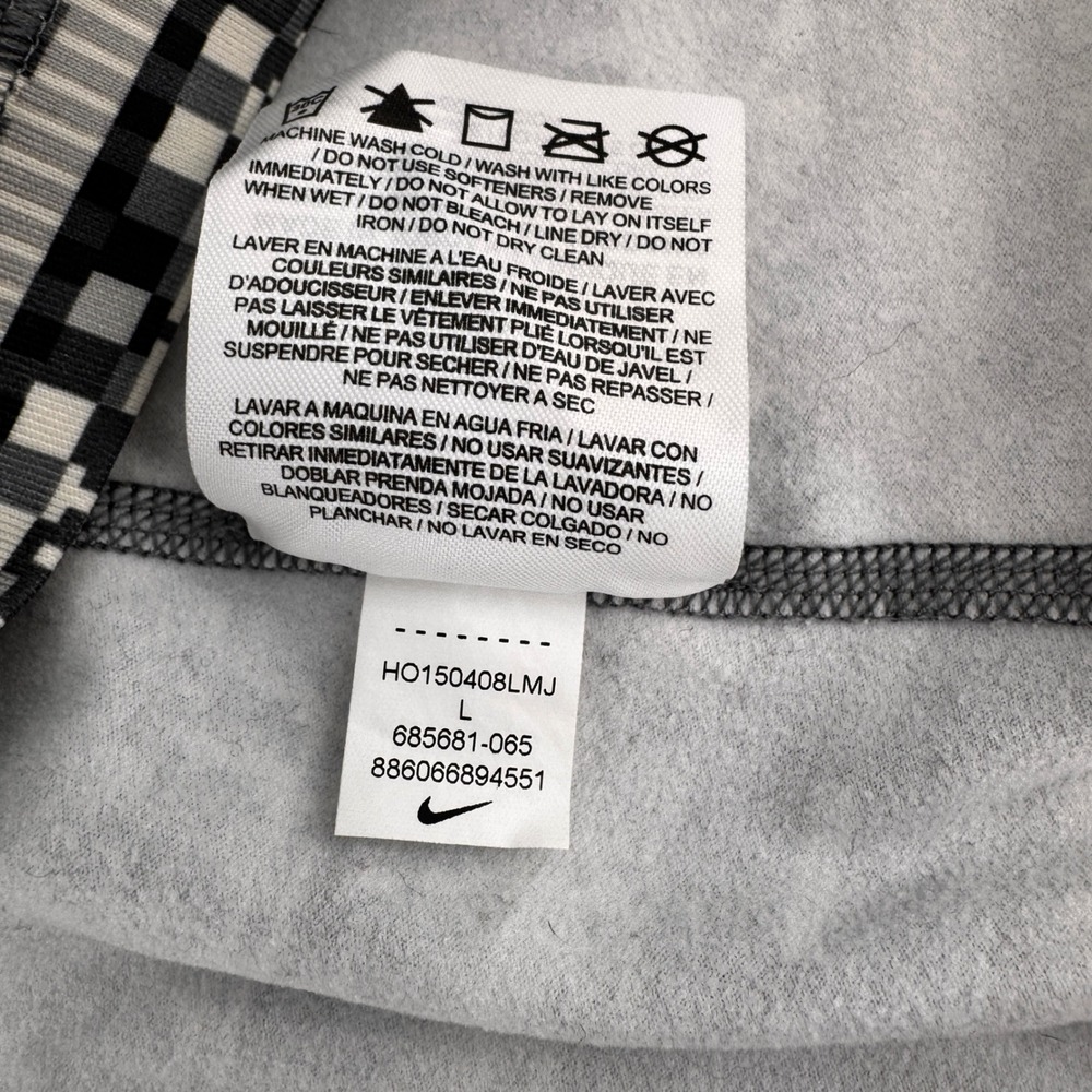 Nike Pro Dri-FIT Sweatshirt Womens Large Gray Geometric Pixel Print Quarter Zip - Picture 13 of 16